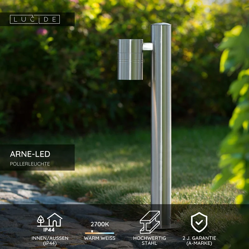 LED-Pollerleuchte Arne IP44 Warmweiß 49,5cm