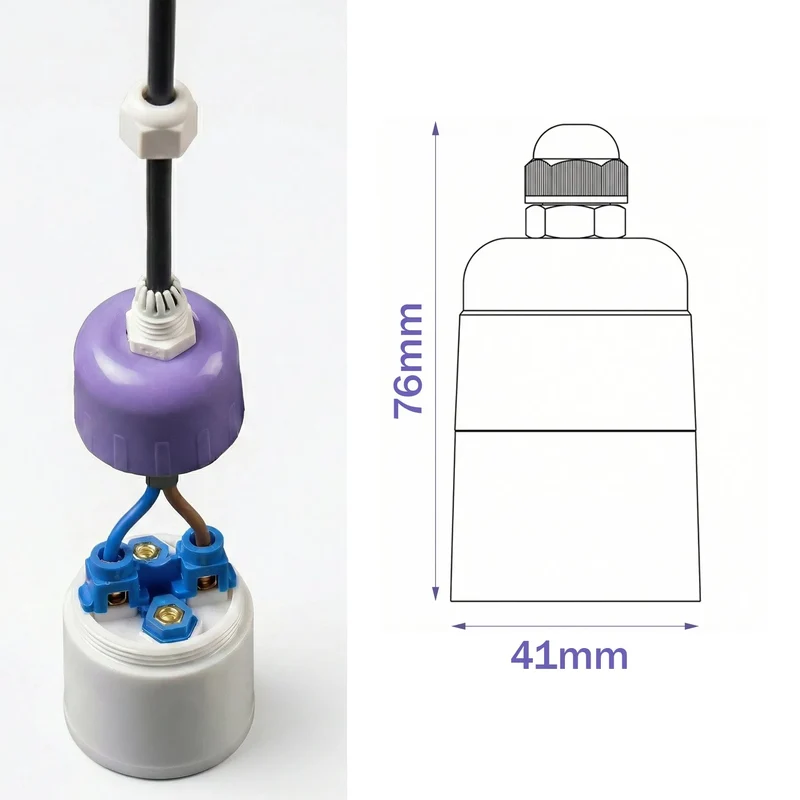 E27 Lampenfassung für Wand oder Decke - Wasserdicht IP44 ~3516