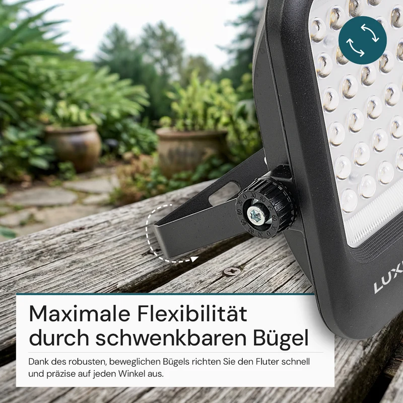Solarstrahler, LED-Fluter, Solar mit Akku, PIR, 20W, 4800lm, 3CCT, IP65, schwarz