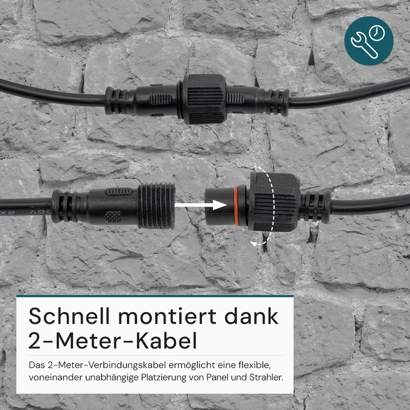 Solarstrahler, LED-Fluter, Solar mit Akku, PIR, 20W, 4800lm, 3CCT, IP65, schwarz