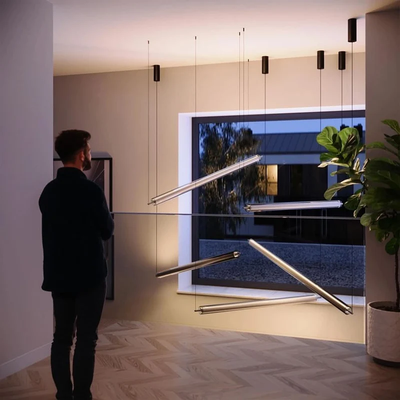 s.luce Ranya LED Up & Down Pendelleuchte mit Glas-Cover & Fernbedienung