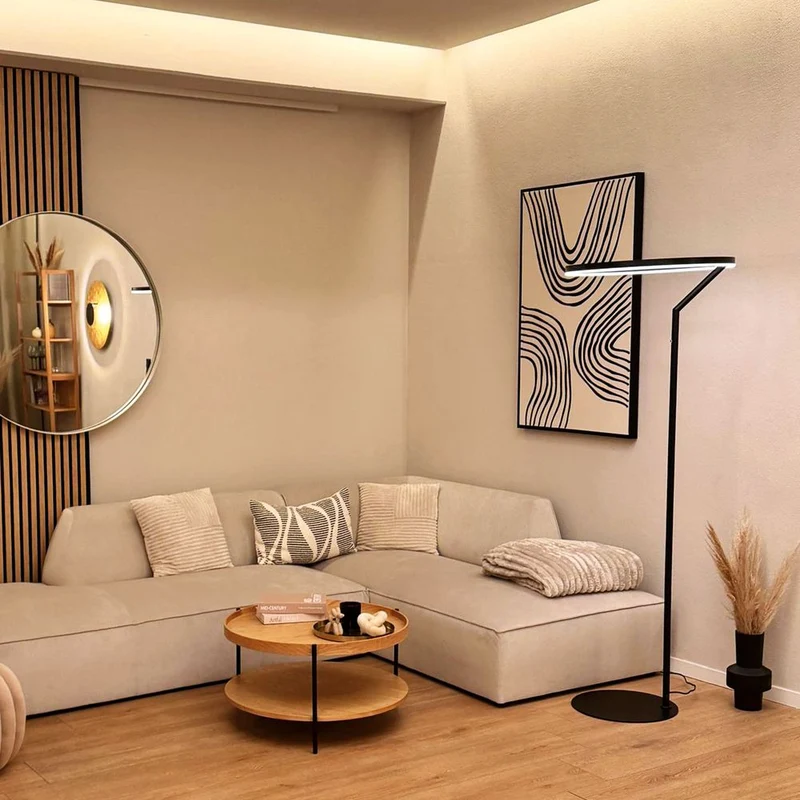 s.luce Ring LED-Stehleuchte Ø 60cm mit Touchdimmer