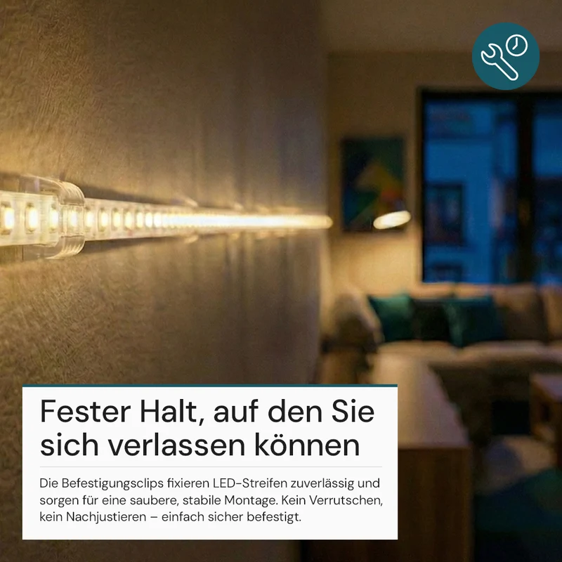 Befestigung Clips LED-Streifen, 10 mm