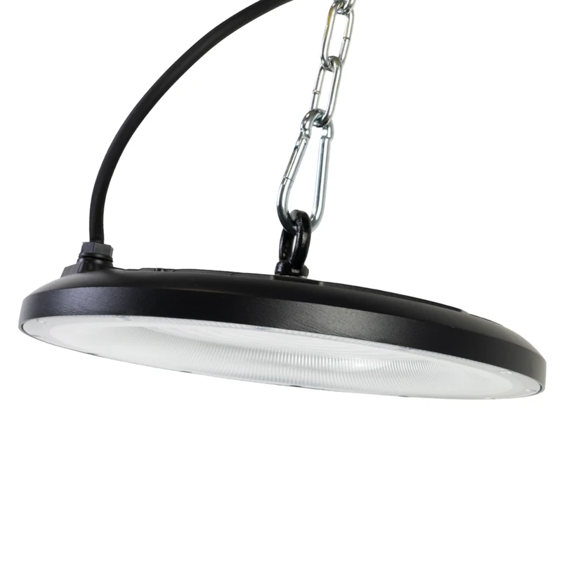 LED-HighBay, UFO, schwarz, 150 W, 15000 lm, 3CCT 3000-6500 K (warm-, neutral-, kaltweiß), IP65