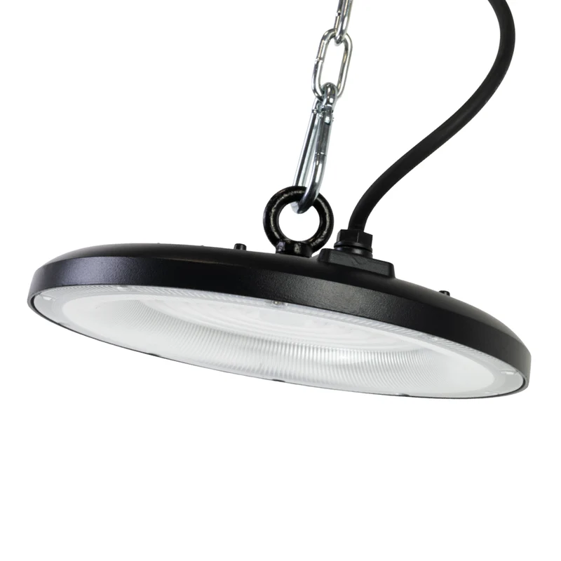 LED-HighBay, UFO, schwarz, 100 W, 10000 lm, 3CCT 3000-6500 K (warm-, neutral-, kaltweiß), IP65