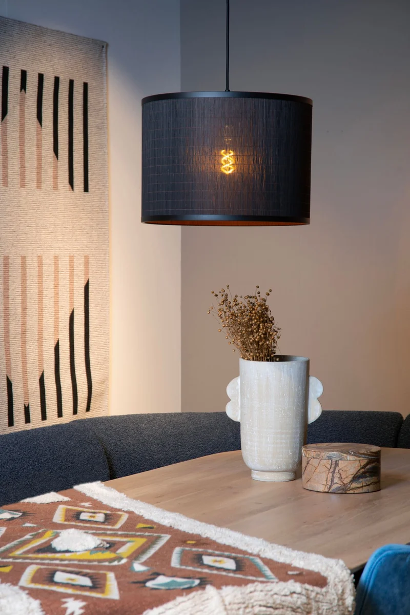 Pendelleuchte Tagalog Bambus Schwarz
