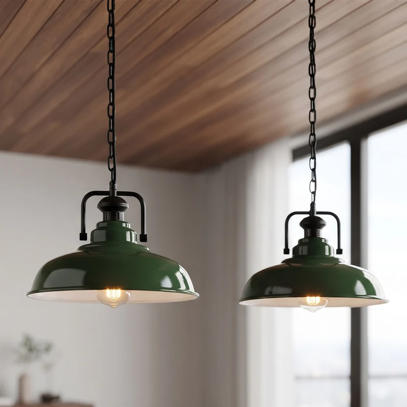 Gutsherrenleuchte mit Kette – Vintage Industrie Pendellampe | Ø32cm | E27 ~3495