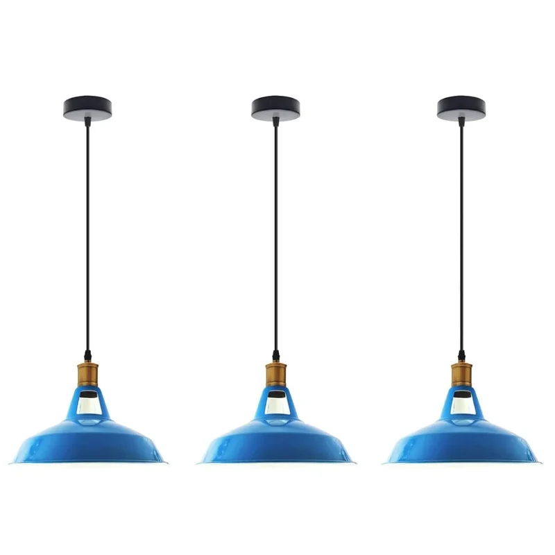 3er set Retro einzel Pendelleuchten für Billardtische ~3493
