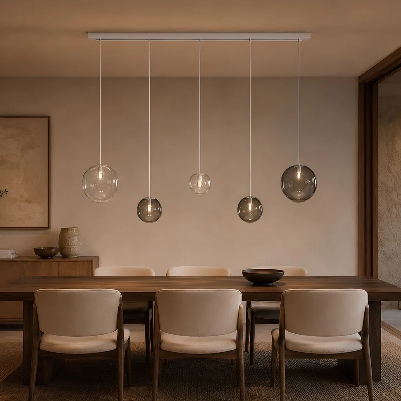 s.luce Orb Glaskugel Pendelleuchte Aufhängung 150cm Weiß