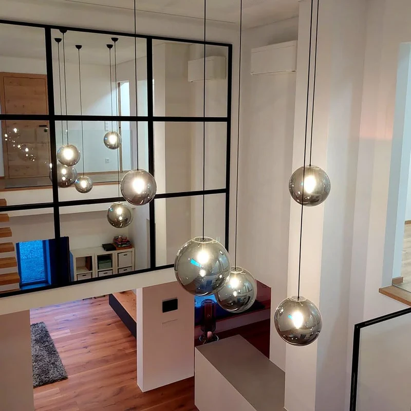 s.luce Orb Glaskugel Pendelleuchte Aufhängung 150cm Weiß