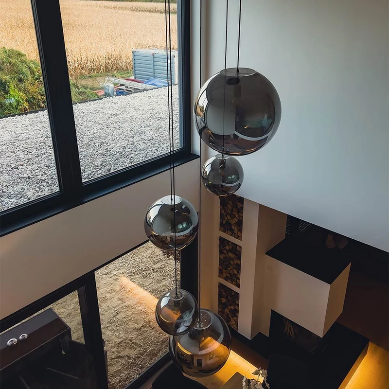 s.luce Orb Glaskugel Hängelampe 150cm Aufhängung Schwarz