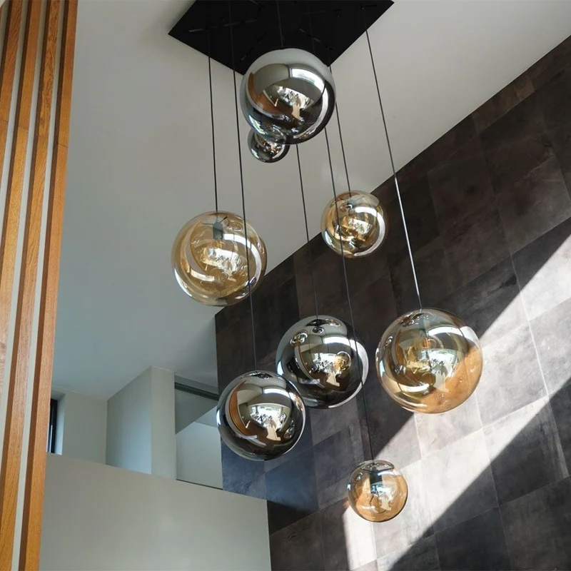s.luce Orb Glaskugel Hängelampe 150cm Aufhängung Schwarz