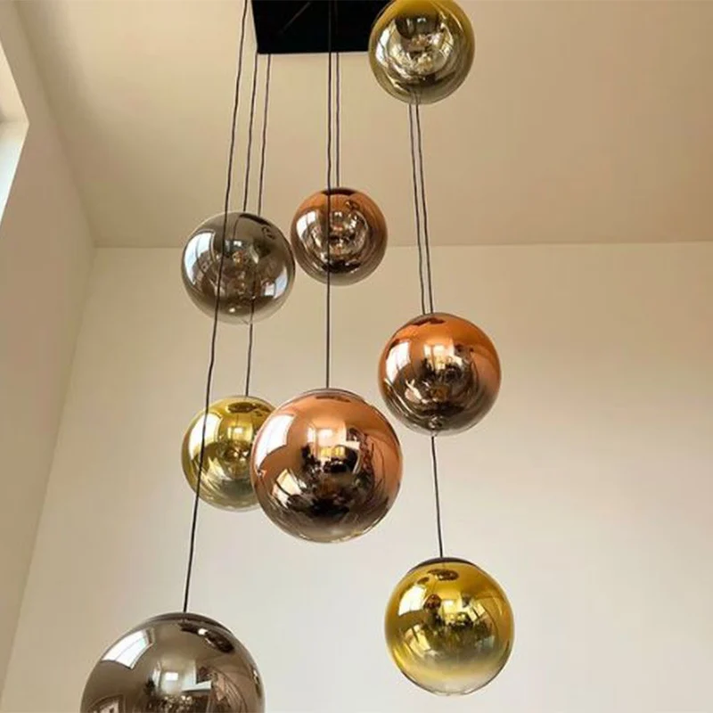 s.luce Orb Glaskugel Hängelampe 150cm Aufhängung Schwarz