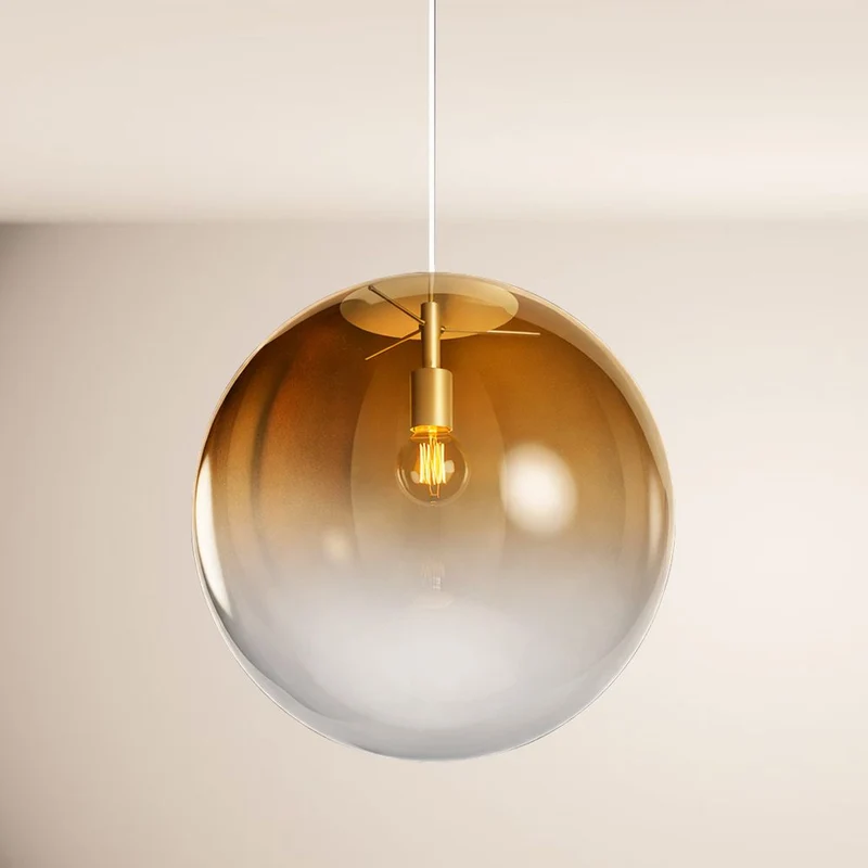 s.luce Orb Glaskugel Hängelampe 150cm Aufhängung Schwarz