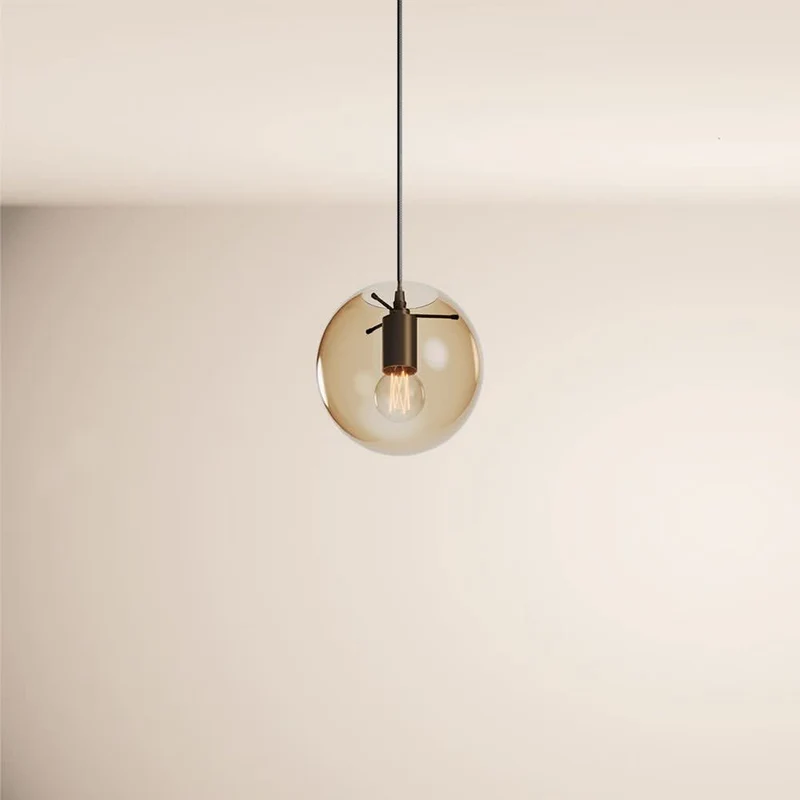 s.luce Orb Glaskugel Hängelampe 150cm Aufhängung Schwarz