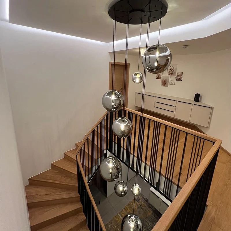 s.luce Orb Glaskugel Galerieleuchte 500cm Aufhängung Schwarz