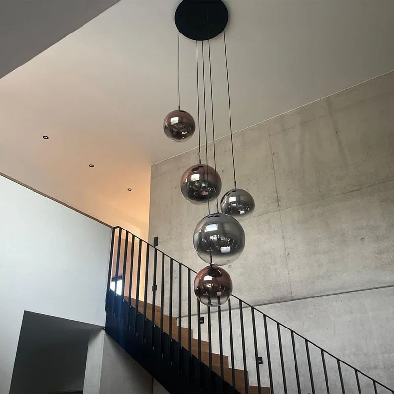 s.luce Orb Glaskugel Galerieleuchte 500cm Aufhängung Schwarz