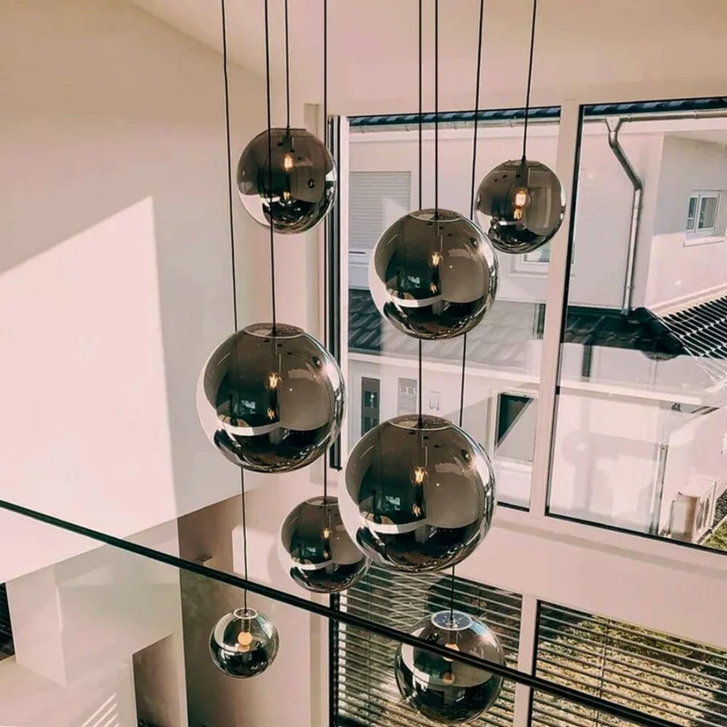 s.luce Orb Glaskugel Galerieleuchte 500cm Aufhängung Schwarz