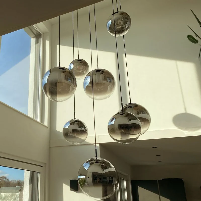 s.luce Orb Glaskugel Galerieleuchte 500cm Aufhängung Schwarz