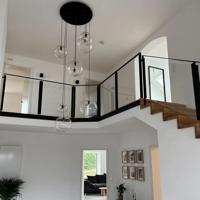 s.luce Orb Glaskugel Galerieleuchte 500cm Aufhängung Schwarz