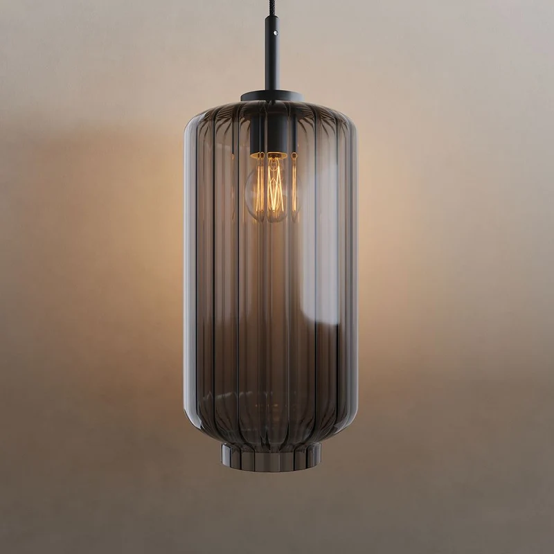s.luce Velo Glas-Pendelleuchte Aufhängung 150cm Schwarz