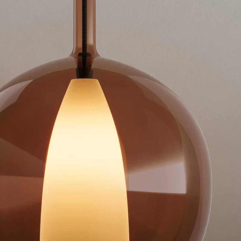 s.luce Belluna Glas-Pendelleuchte 150cm Textilkabel