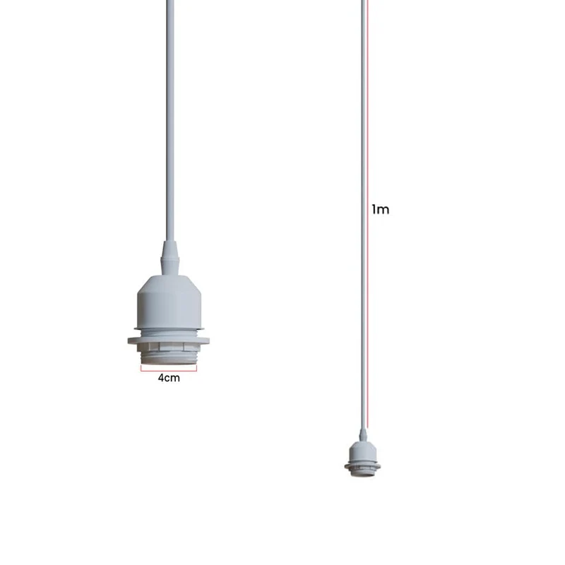 Weißes Pendelkabel mit Fassung E27 ~3544