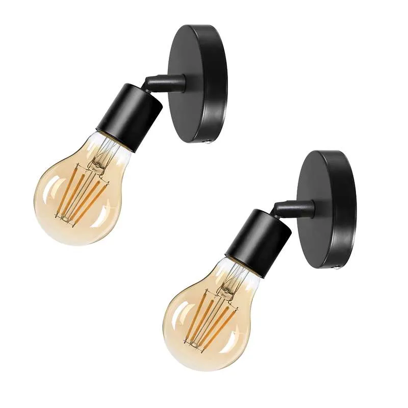 Verstellbare E27 Wandleuchte schwarz Wandleuchte Lampe~3449