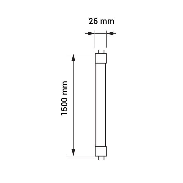 LED-Röhre, 150 cm, 22 W, 270°, 230 V, 2650lm, 2800 K (warmweiß)