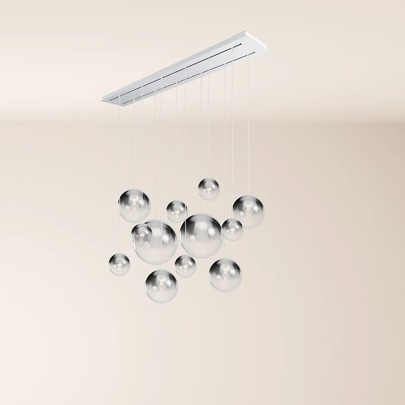 s.luce Orb Esszimmerlampe 12-flammig 160cm 2-reihig