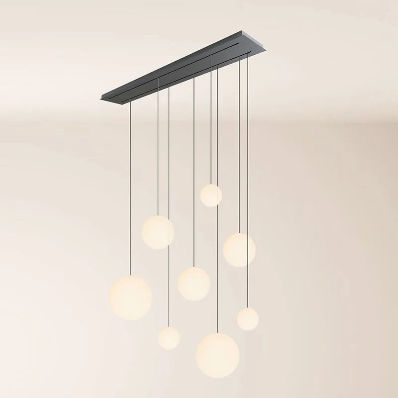 s.luce Orb Esstischleuchte 8-flammig 160cm 2-reihig