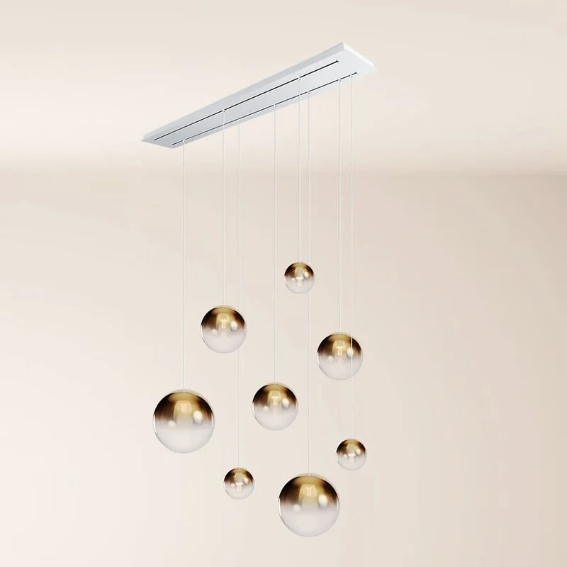 s.luce Orb Esstischleuchte 8-flammig 160cm 2-reihig