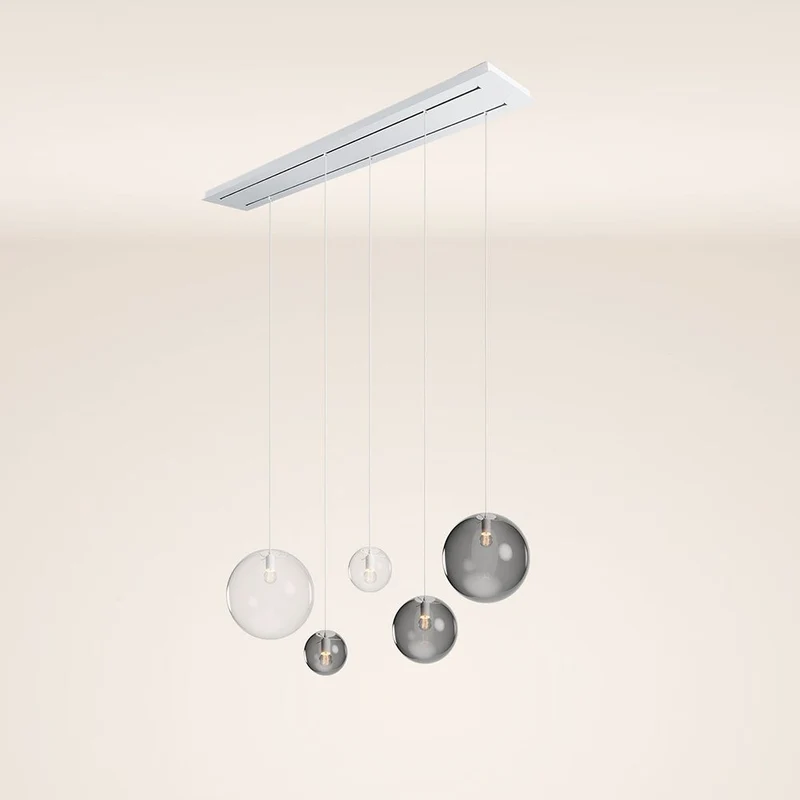 s.luce Orb 5-flammige Esstischlampe 2-reihig 160cm