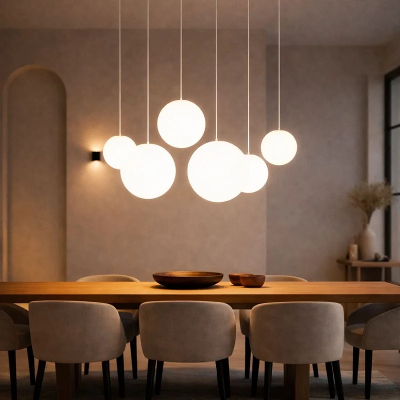 s.luce Orb Esstisch-Hängeleuchte 5-flammig 160cm
