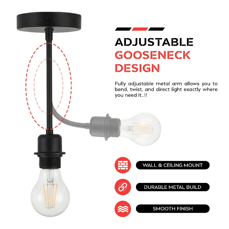 Moderne Flexible E27 Deckenleuchte – 360° verstellbar ~3472