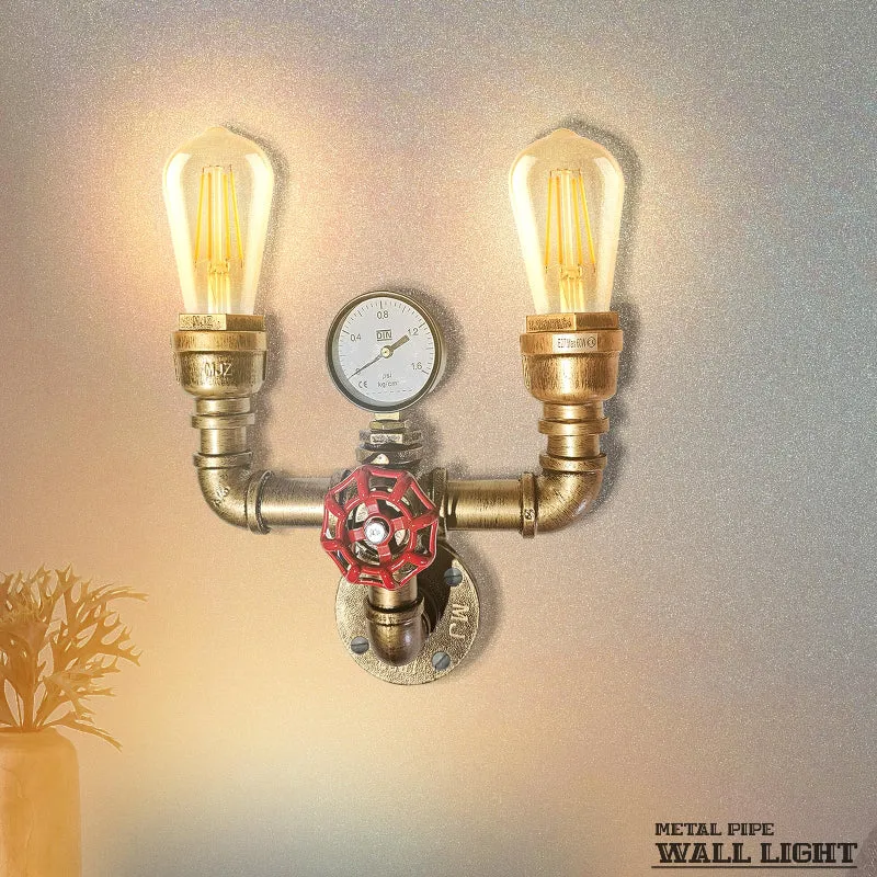 Steampunk Wandlampe Gebürstetes Kupfer Wandleuchten ~3475
