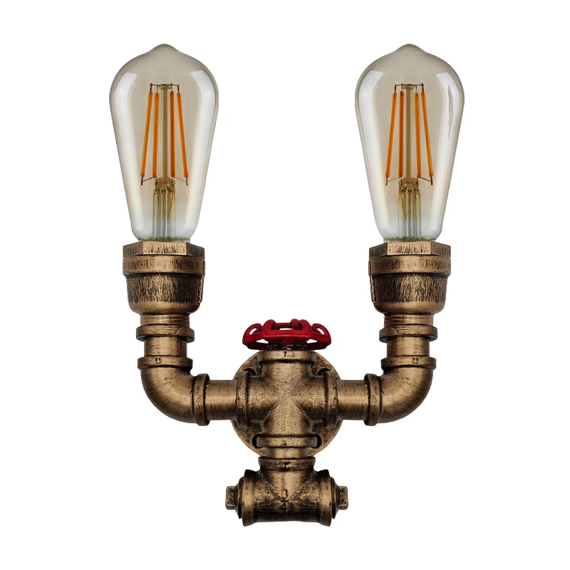 Steampunk Wandlampe Gebürstetes Kupfer Wandleuchten ~3475
