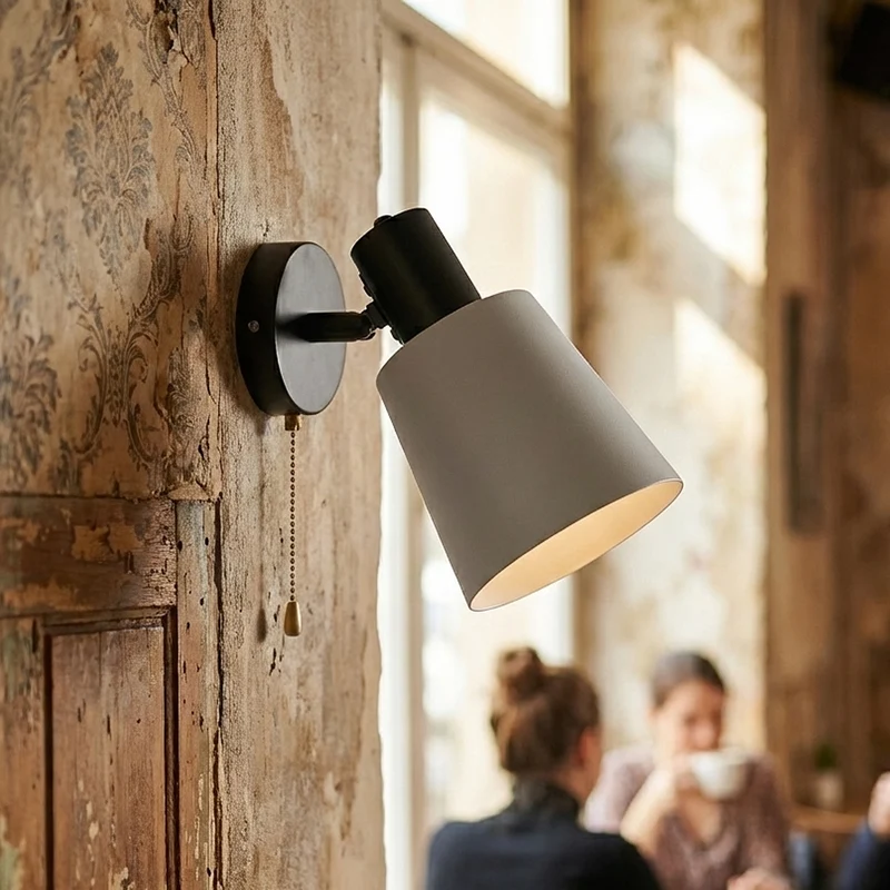 Ledsone Wandlampe mit Zugschalter| 90° Verstellbar | E27 ~3478