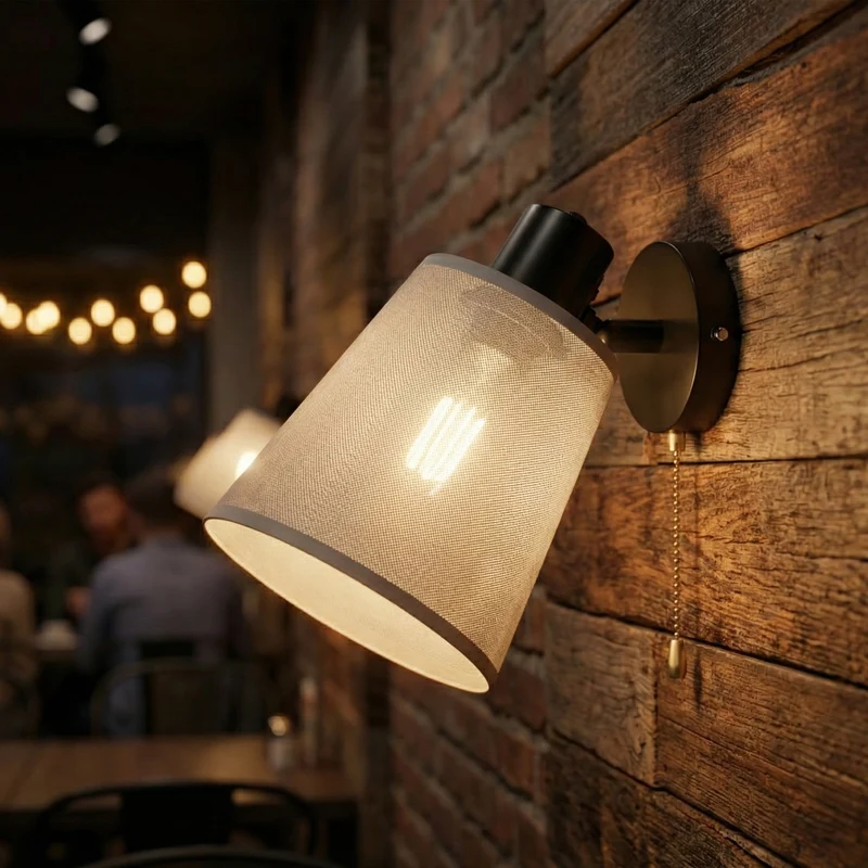 Ledsone Wandlampe mit Zugschalter| 90° Verstellbar | E27 ~3478