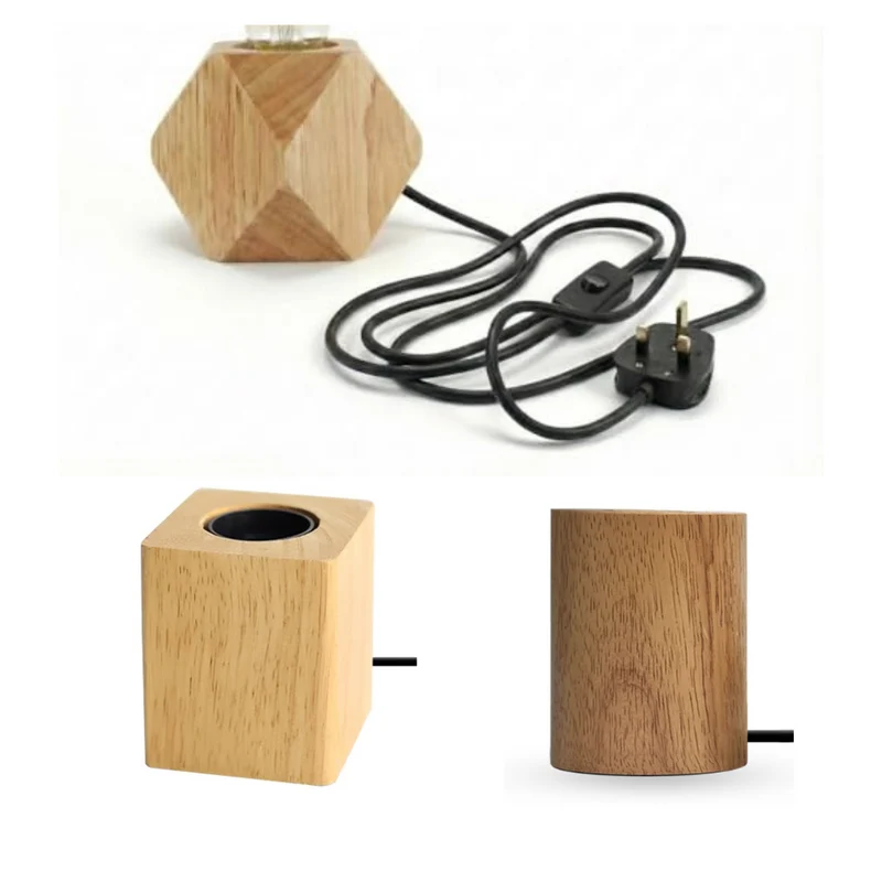 Dreifach-Holztischlampen für stimmungsvolle Beleuchtung~3448