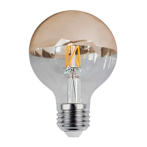 LED-Filament Leuchtmittel, E27, halb-gold, Ø 95 mm, 7 W, 800 lm, warmweiß