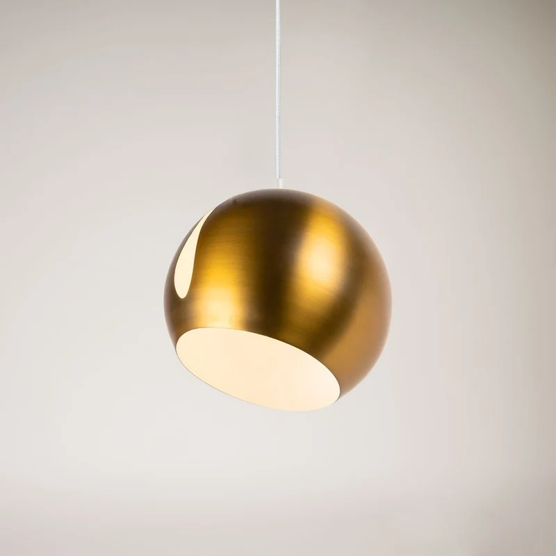 s.luce Ball Metall Pendelleuchte mit drehbarem tauschbaren Schirm
