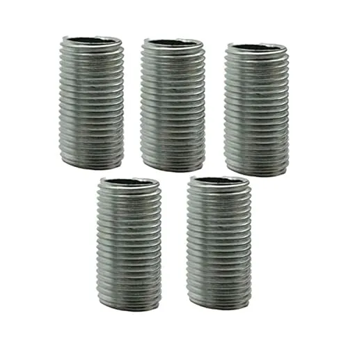 5er pack m10 lampenrohrnippel 25mm aluminium hohl ~3538