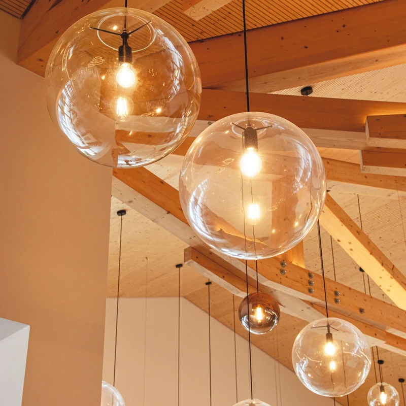 s.luce Orb Esstisch-Hängelampe 3-flammig 120cm Ø 20/30/40