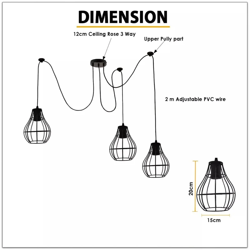 Industrielle Vintage-LED-Pendelleuchte~3468