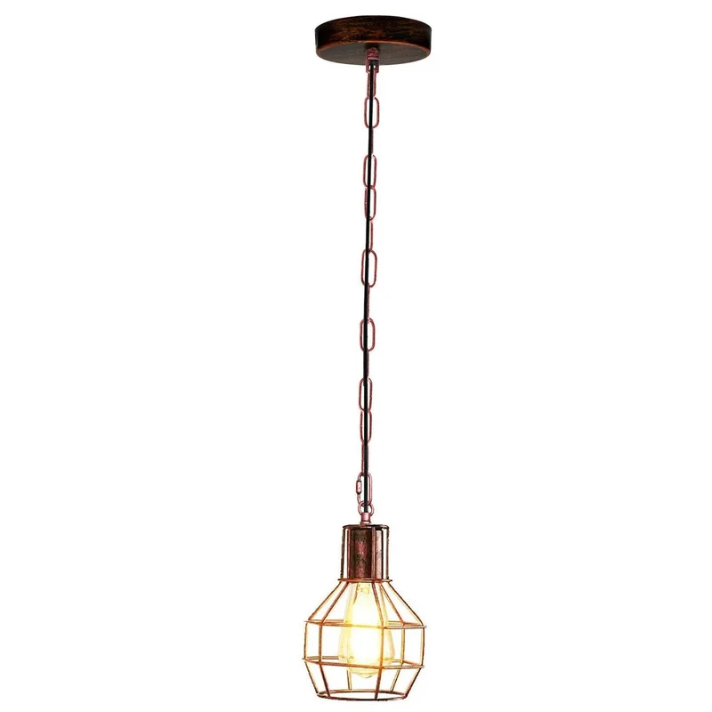Industrial Deckenleuchte Vintage Hängelampe Metall Käfig Pendelleuchte~3467