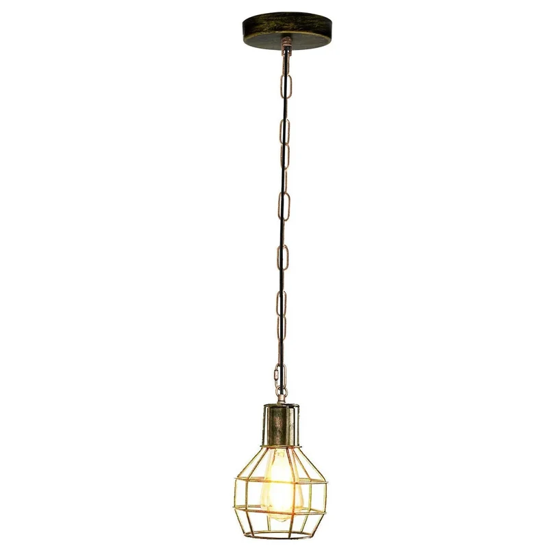 Industrial Deckenleuchte Vintage Hängelampe Metall Käfig Pendelleuchte~3467