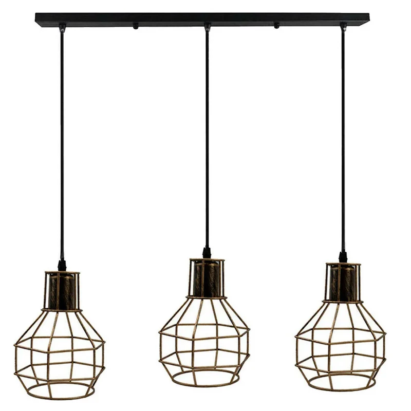 Vintage Industrial Retro 3-fach Decken Pendelleuchte~3463