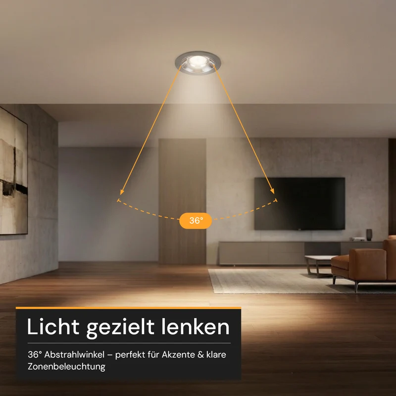 LED Einbauleuchte CCT Downlight, 1750 lm, 2700–6500 K, IP65, CRI90