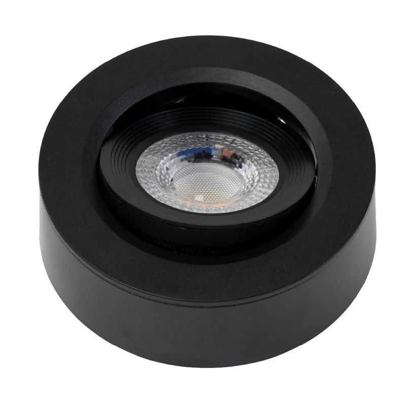 LED CCT Downlight, Ein- und Aufbaustrahler, schwenkbar, in Schwarz, 5 W, 500 lm, 38°, 3000K-6500K einstellbar